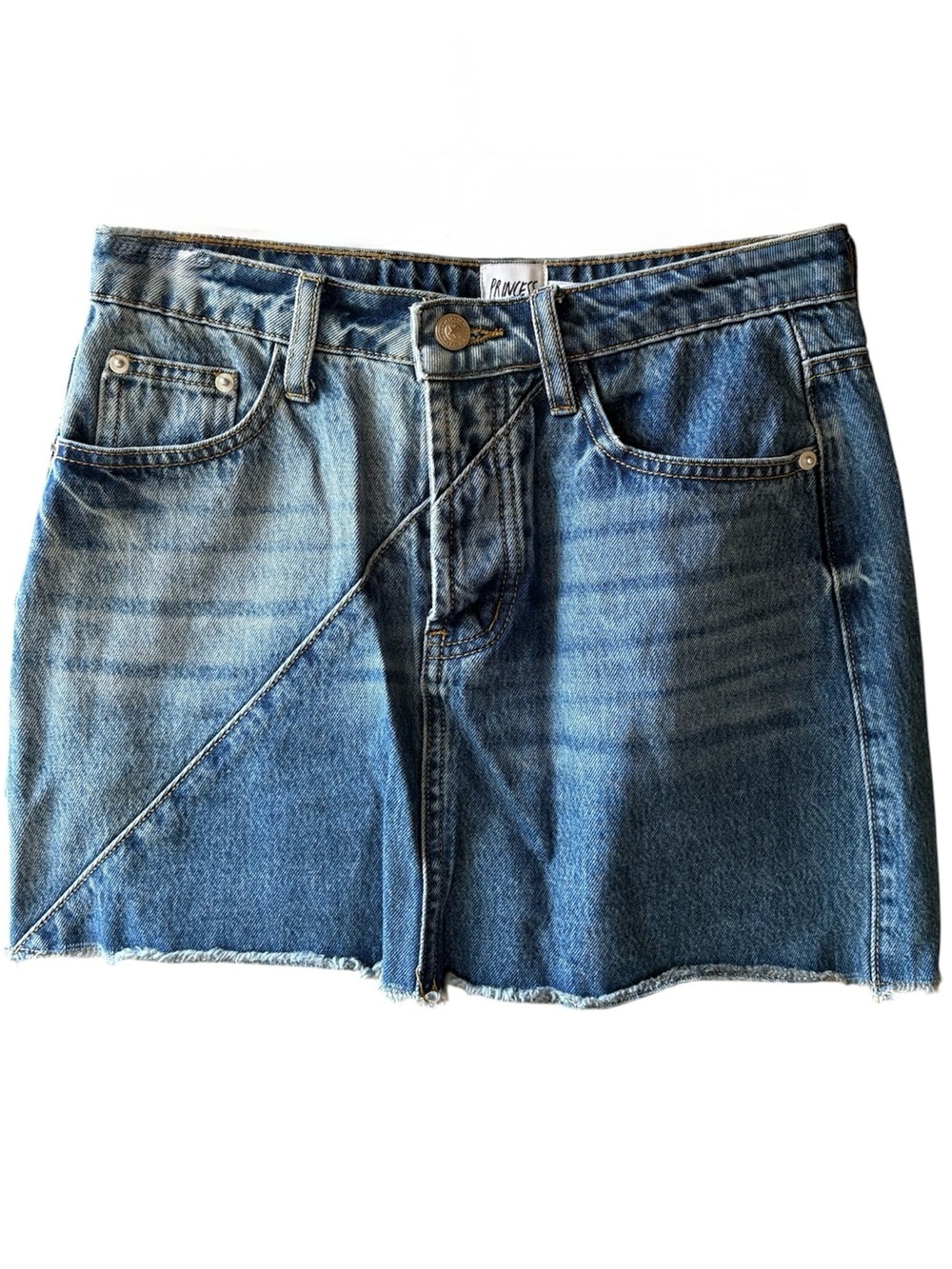 Princess Polly Jellicoe Spliced Multi Wash Denim Skirt - Picture 4 of 10